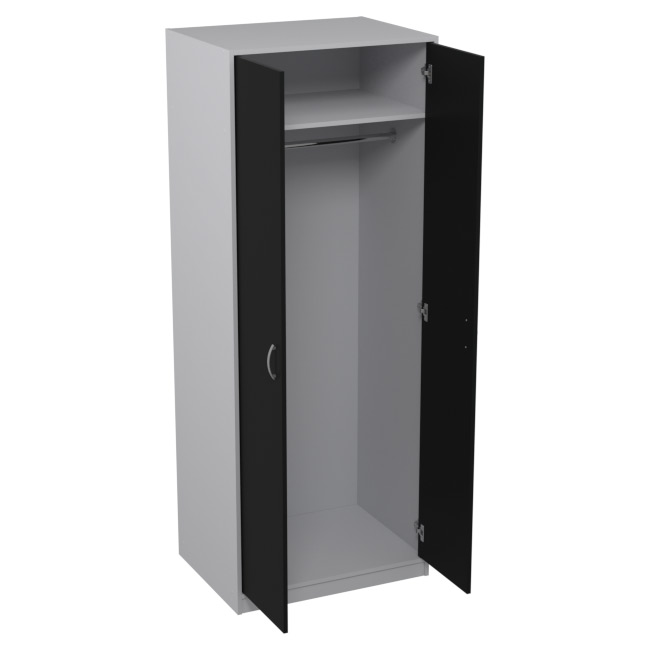Шкаф для одежды ШО-6 цвет Серый + Черный 77/58/200