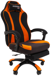 Игровое кресло Chairman game 35 ткань черный оранжевый