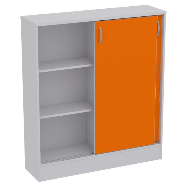 Офисный шкаф СДР-106 цвет Серый+Оранж 106/30/120 см