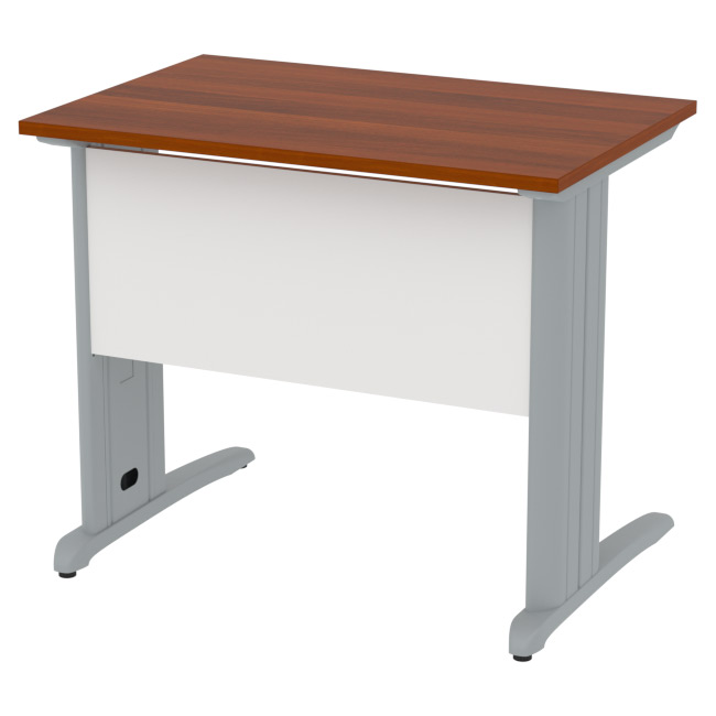 Офисный стол на металлокаркасе СМ-41 цвет  Орех+Белый