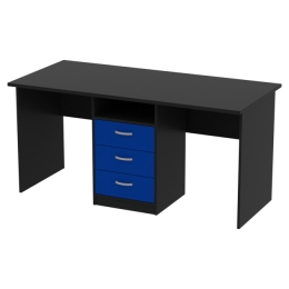Офисный стол СТ-10+ТСС-27-4 цвет Черный+Синий